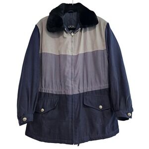 IZZI Activewear Colorblock Fur Trimmed Winter Jacket Mens Size M